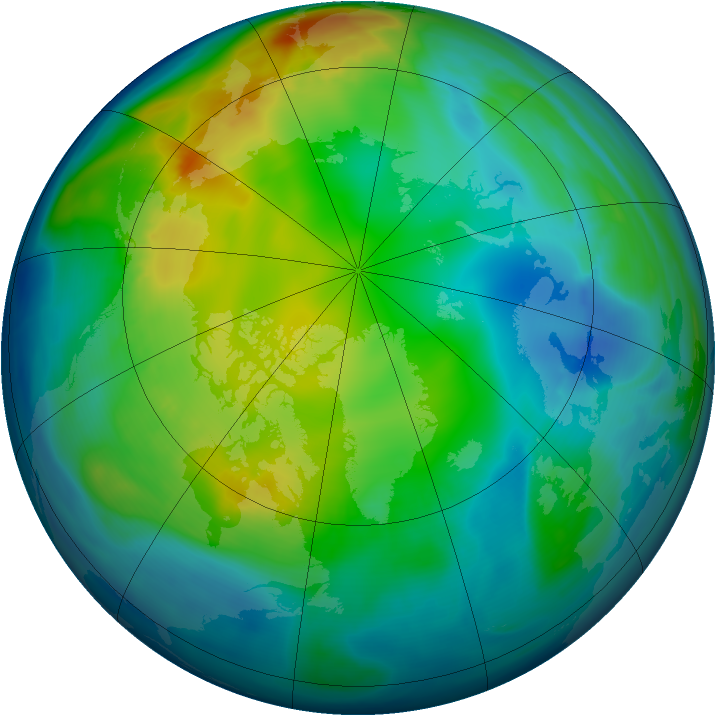 Arctic ozone map for 21 November 2007